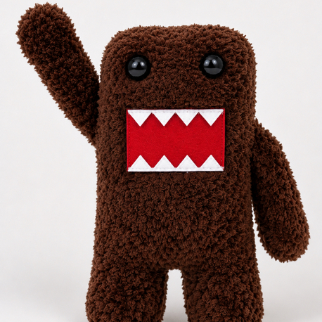 Domo Kun El Yapımı Amigurumi Oyuncak (30 cm) | Peluş İp | Koleksiyonluk