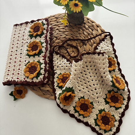 Ayçiçeği bandana ve kitap kılıfı 
