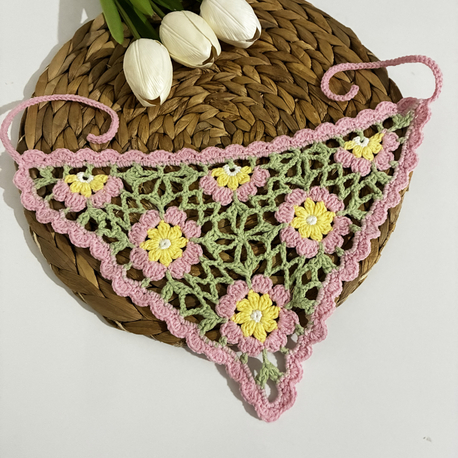 Çiçekli çocuk bandana 