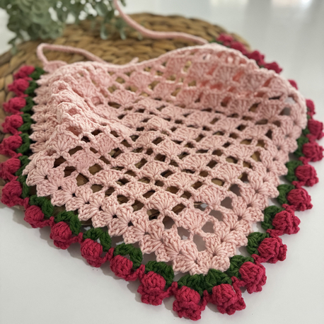 Pembe çiçekli bandana 