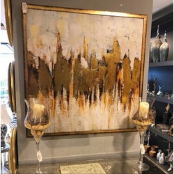 Baskı abstre gold tablo