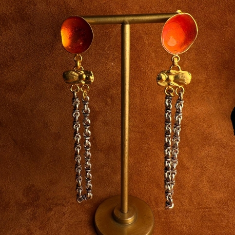 turuncu sarkıt küpe