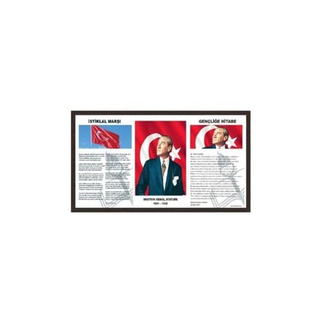 milli levha mdf çerçeve üçlü atatürk seti  10 adet