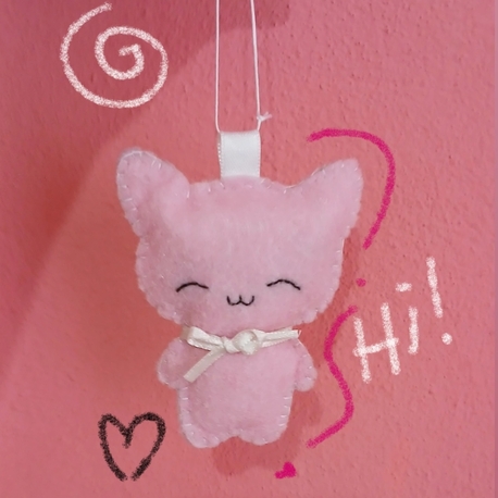 Pembe kedi peluş 