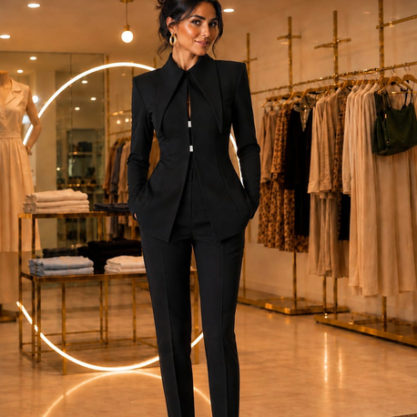 Tasarım siyah blazer takım 