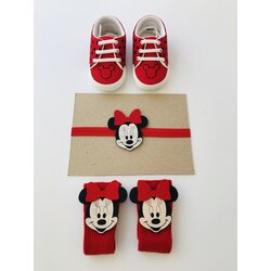 MİNNİE MOUSE KIRMIZI BANDANALI İLK ADIM SETİ