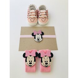 MİNNİE MOUSE PEMBE BANDANALI İLK ADIM SETİ