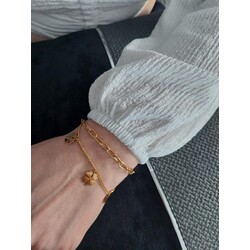 GOLD YONCA DESENLİ ÇELİK BİLEKLİK 
