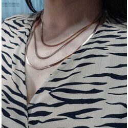 ROSE GOLD 3LÜ ÇELİK ZİNCİR KOLYE 
