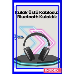 Katlanabilir Bluetooth V5.0 Kablosuz Kulak Üstü Kulaklık Siyah