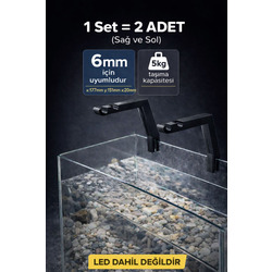 Akvaryum Led Tutucu Aparat 2 Adet 1 Set 6mm Cam içindir
