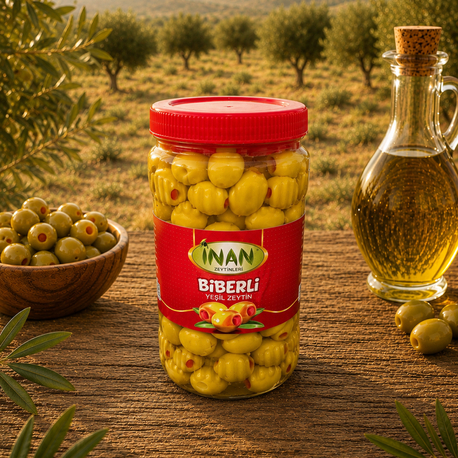 Biberli Yeşil Zeytin İri boy