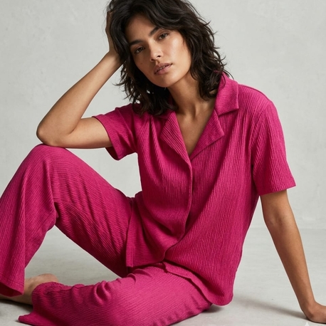 Kısakol Dügmeli Pijama Takımı