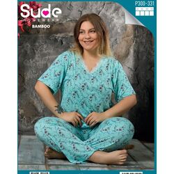 Büyük Beden Kısakol Bambu pijama takımı