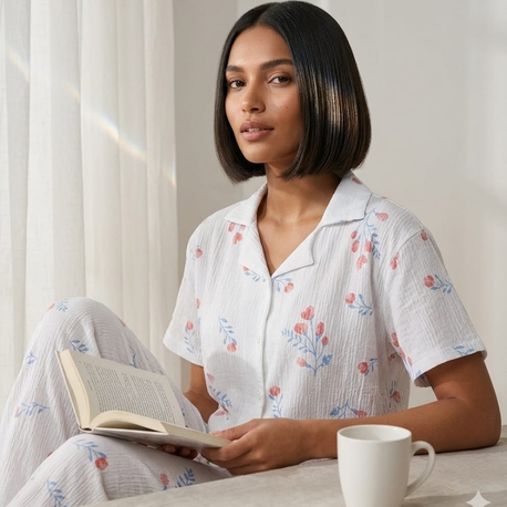 Çiçek Desenli Pijama Takımı