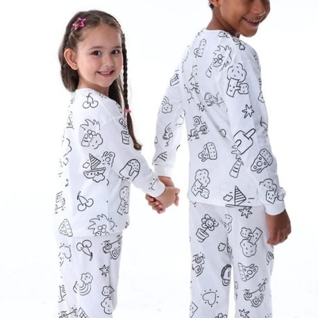 Boyamalı Çocuk Pijama Takımı