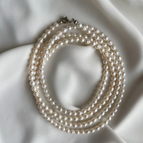 A Kalite 5-6 mm Gerçek Tatlısu Uzun İnci Kolye