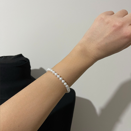İthal Premium Beyaz 5-6 mm Gerçek Tatlısu İnci Bileklik