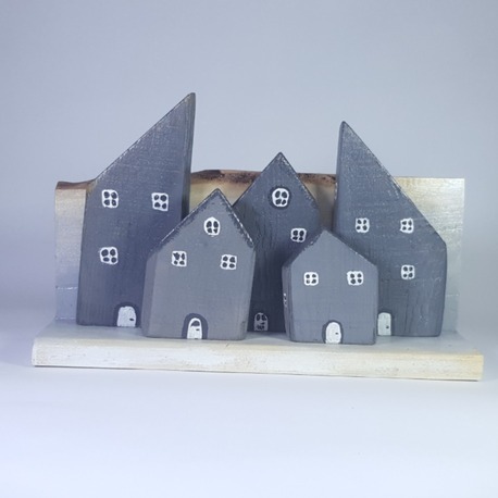 3 Boyutlu Sokak Canlandırması - Ahşap ve Doğanın Buluşması (30x18x9 cm.)