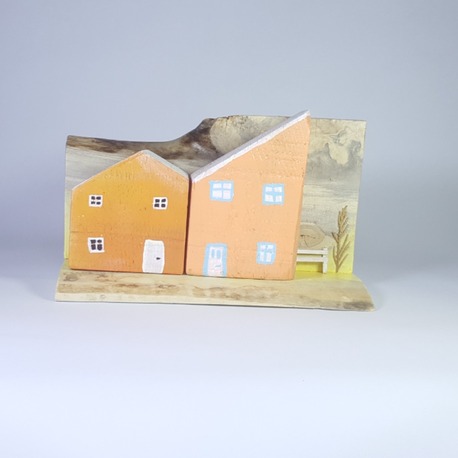 Eşsiz Minik Sokak Canlandırması - Ahşap ve Doğanın Buluşması (23x14x8,5 cm.)