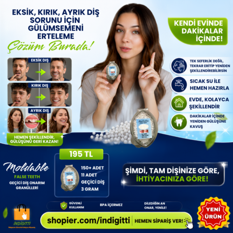 Moldable False Teeth Geçici Diş Onarım Granülleri 150+, 11 adet geçici diş yapımı(3 Gram)