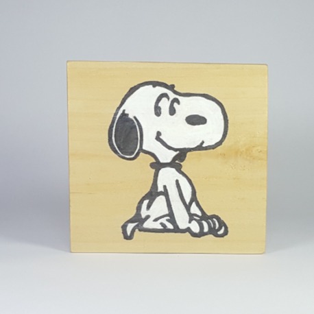 Sevimli Köpek.. El Yapımı Masif Ahşap Duvar Süsü - 15x15 cm