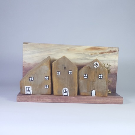  Ahşap ve Doğanın Buluşması (26x14x9 cm.) -Eşsiz Minik Sokak Canlandırması -