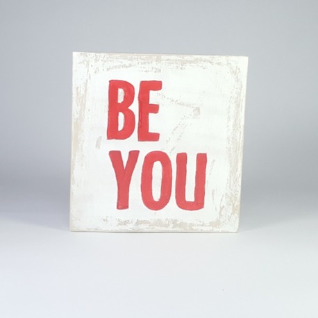 Be You... El Yapımı Masif Ahşap Duvar Süsü - 15x15 cm