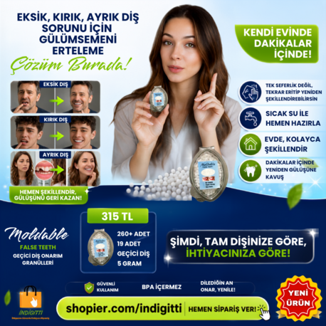 Moldable False Teeth Geçici Diş Onarım Granülleri 260+ adet, 18 geçici diş yapımı (5 Gram)