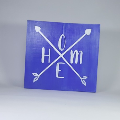 Home...El Yapımı Masif Ahşap Duvar Süsü - 25x25 cm