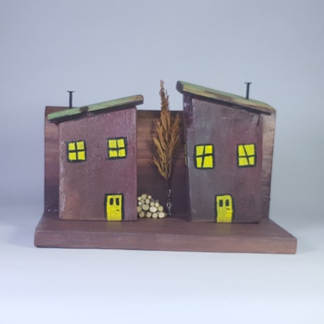 Eşsiz Minik Sokak Canlandırması - Ahşap ve Doğanın Buluşması (26x18x11,5 cm.)