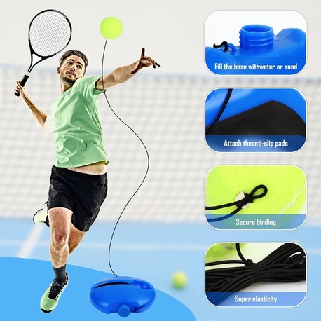 Tenis eğitmeni ribaund topu, kendi kendine tenis antrenmanı için tenis antrenman aleti, EKİPMANI