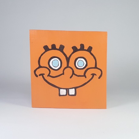 Bob... El Yapımı Masif Ahşap Duvar Süsü - 15x15 cm