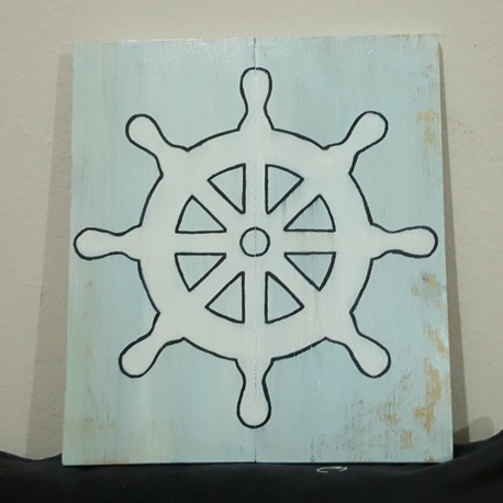 El Yapımı Masif Ahşap Duvar Süsü - 35x30 cm