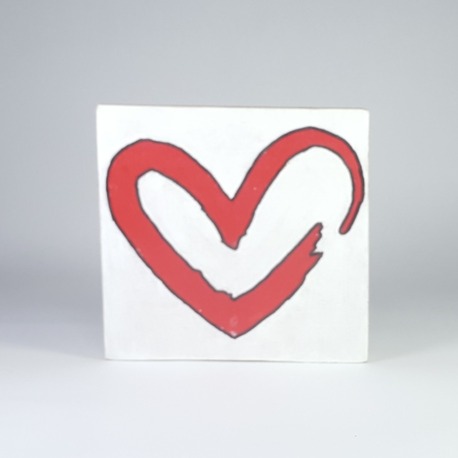 Kalp.. El Yapımı Masif Ahşap Duvar Süsü - 15x15 cm
