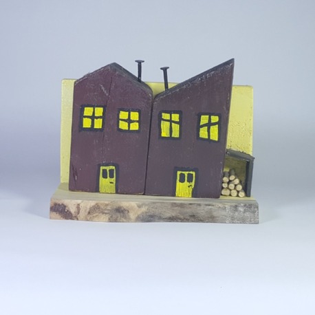 Eşsiz 3D Sokak Canlandırması - Ahşap ve Doğanın Buluşması (18x14x9,5 cm.)