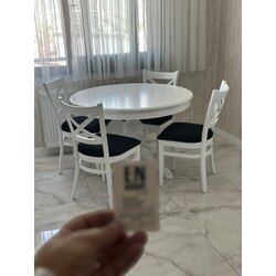 Yuvarlak Masa ve Sandalye Takımı Beyaz 1