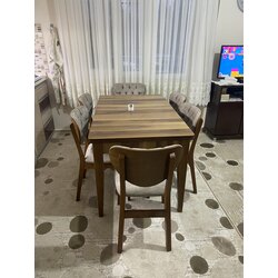 Ceviz Açılır Kelebek Masa ve Sandalye Takımı