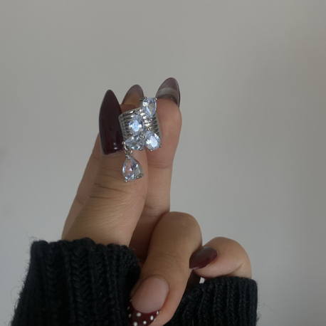 Kristal Damla Taşlı Kıkırdak (Earcuff) Küpe (Tekli Olarak Satılmaktadır)