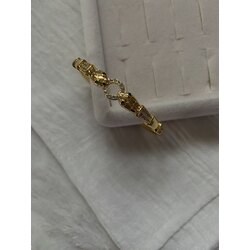 Ylang Özel Seri Zirkon Taşlı İkili Yılan Kelepçe | Gold