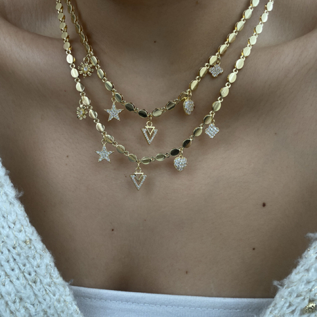 Arpa Model Charm’lı Çelik Kolye