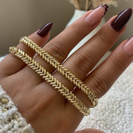 Özel Seri | 14K Kalın Balık Sırtı Model Bileklik