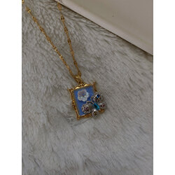Butterfly Vintage Çerçeve Çelik Kolye