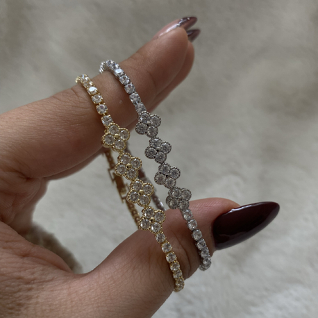 Özel Seri | Yonca Model Taşlı Su Yolu Bileklik