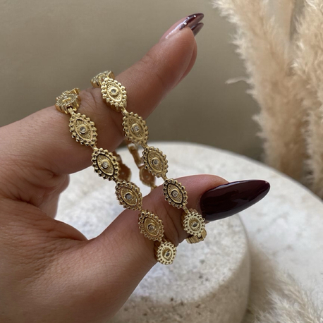 Özel Seri | 14K Vintage Göz Motif Bileklik
