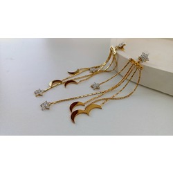 Nuit Sallantılı Çelik Küpe | Gold