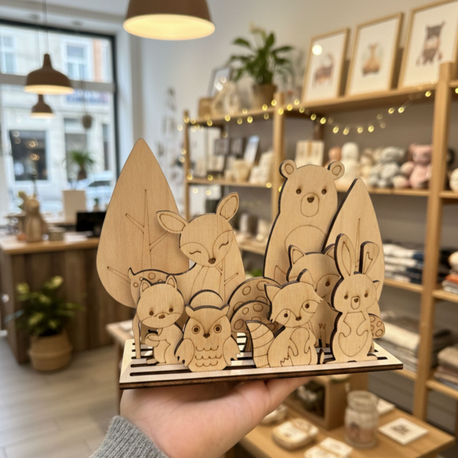 Ahşap Boyanabilir Puzzle 