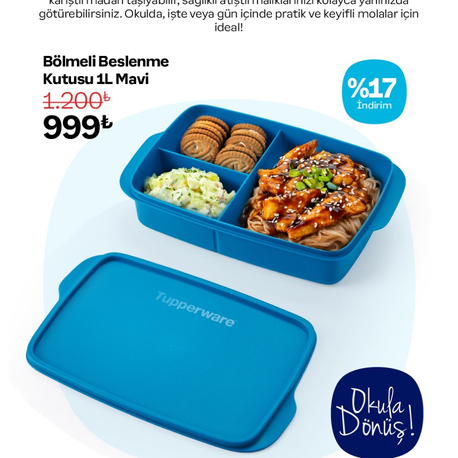 Tupperware bölmeli beslenme 