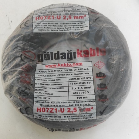 Göldağı 2.5 MM Nya Kablo Helojen Free 100 Mt lik 