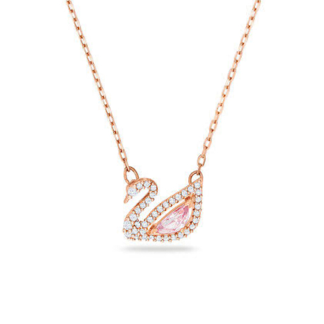 Swarovski Kuğu Kolye Pembe taşlı